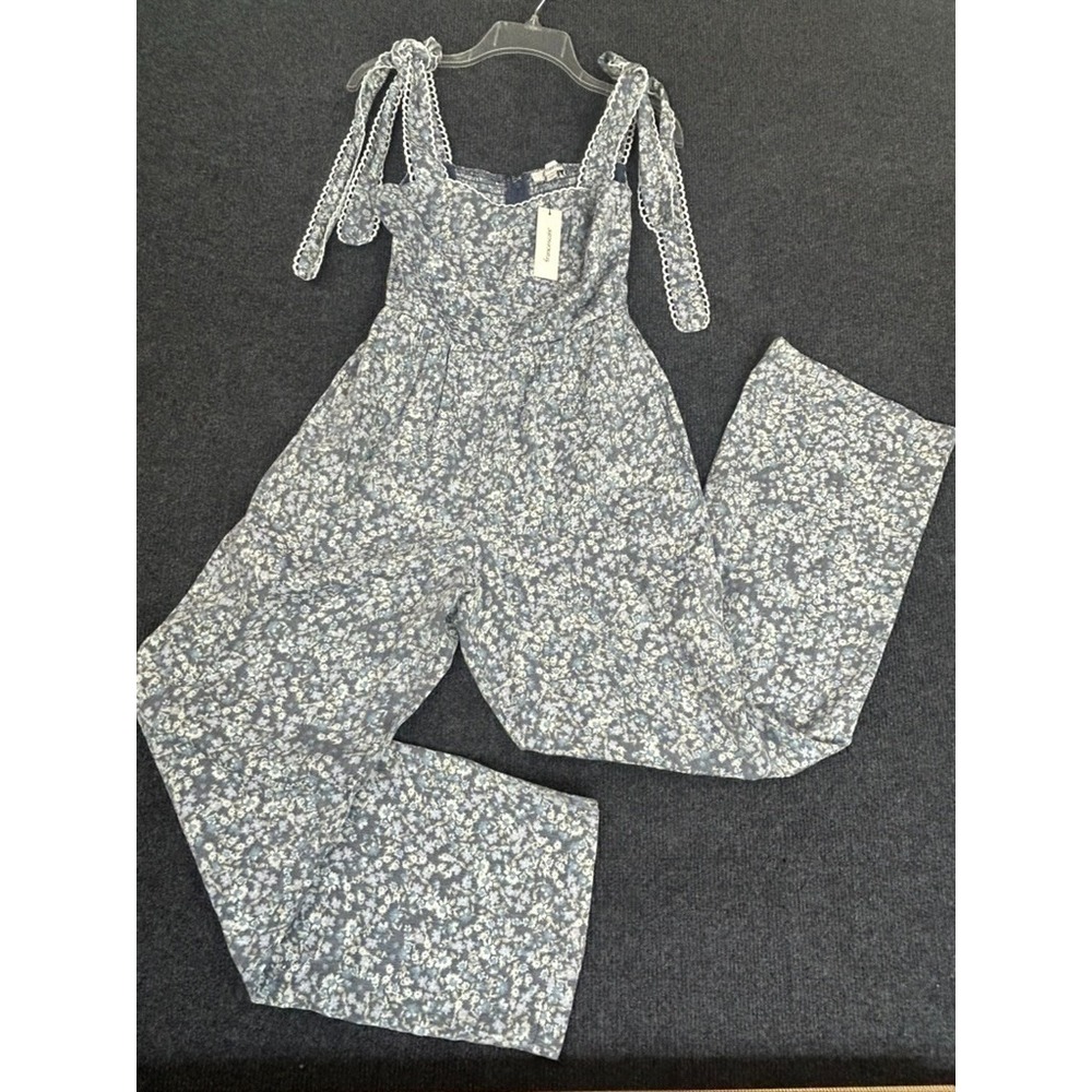 NWT Francesca's Alexa Ditsy Floral Print Jumpsuit XS Wide Leg Spring Easter Boho